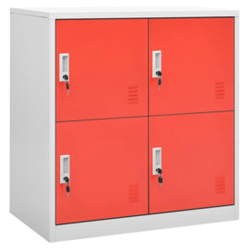 Locker Cabinets 2 pcs Light Grey and Red 90x45x92.5 cm Steel - thumbnail 2