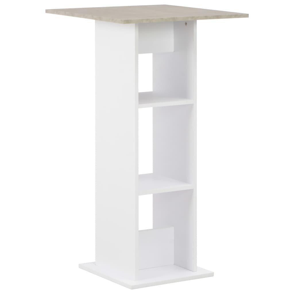 Bar Table White and Concrete 60x60x110 cm - image 1