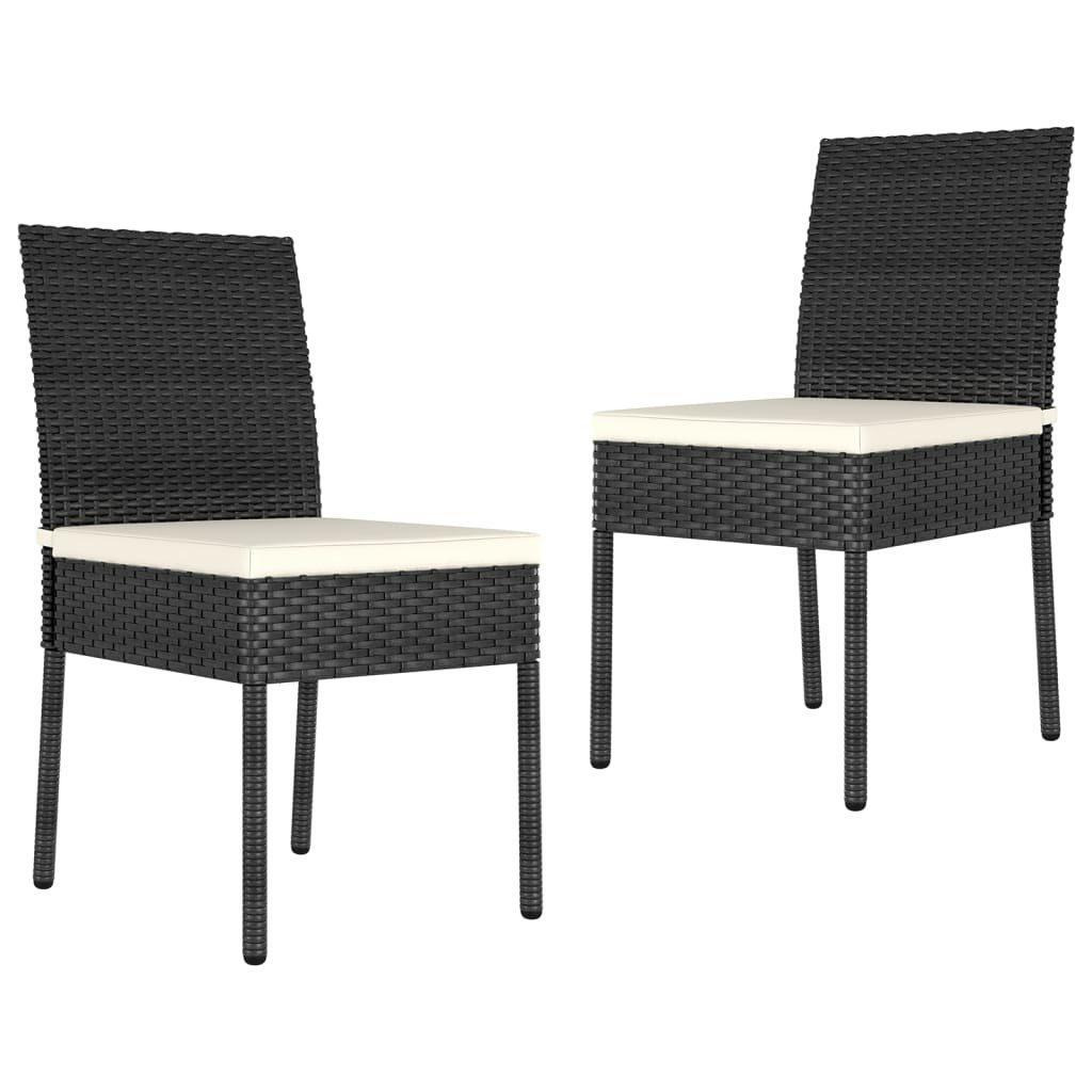 Garden Dining Chairs 2 pcs Poly Rattan Black - image 1