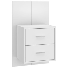 Wall-mounted Bedside Cabinet High Gloss White - thumbnail 2