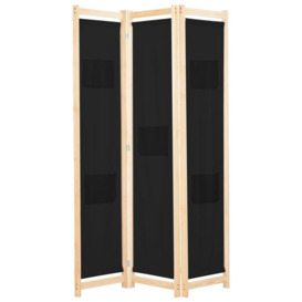 3-Panel Room Divider Black 120x170x4 cm Fabric