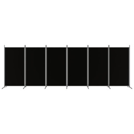 6-Panel Room Divider Black 520x180 cm Fabric - thumbnail 3