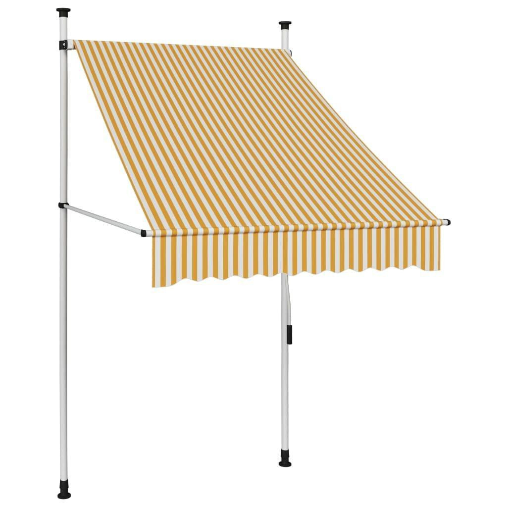 Manual Retractable Awning 100 cm Orange and White Stripes - image 1