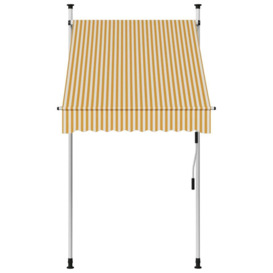Manual Retractable Awning 100 cm Orange and White Stripes - thumbnail 2