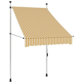 Manual Retractable Awning 100 cm Orange and White Stripes - thumbnail 1