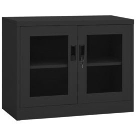 Office Cabinet Anthracite 90x40x70 cm Steel - thumbnail 1