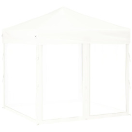 Folding Party Tent with Sidewalls White 2x2 m - thumbnail 2
