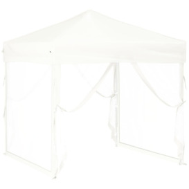 Folding Party Tent with Sidewalls White 2x2 m - thumbnail 3
