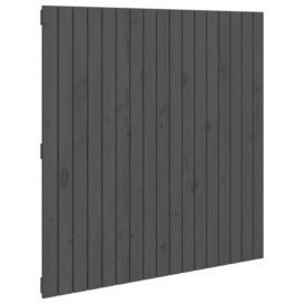 Wall Headboard Grey 108x3x110 cm Solid Wood Pine - thumbnail 2