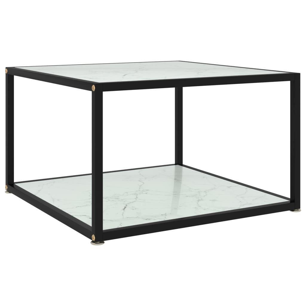 Coffee Table White 60x60x35 cm Tempered Glass - image 1
