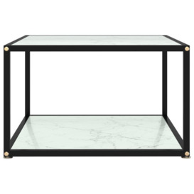Coffee Table White 60x60x35 cm Tempered Glass - thumbnail 2
