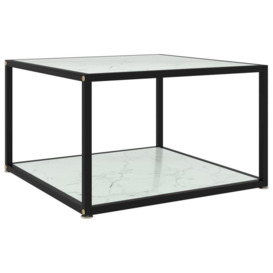 Coffee Table White 60x60x35 cm Tempered Glass - thumbnail 1