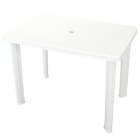 Garden Table White 101x68x72 cm Plastic - thumbnail 1