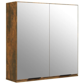 Bathroom Mirror Cabinet Smoked Oak 64x20x67 cm - thumbnail 2