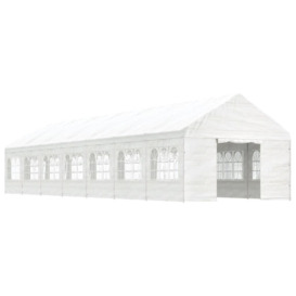 Gazebo with Roof White 15.61x4.08x3.22 m Polyethylene - thumbnail 2