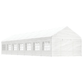 Gazebo with Roof White 15.61x4.08x3.22 m Polyethylene - thumbnail 1