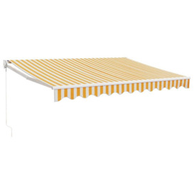 Retractable Awning Yellow and White 3.5x2.5 m Fabric and Aluminium - thumbnail 2