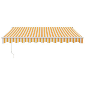 Retractable Awning Yellow and White 3.5x2.5 m Fabric and Aluminium - thumbnail 3