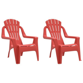 Garden Chairs 2 pcs for Children Red 37x34x44 cm PP Wooden Look - thumbnail 3