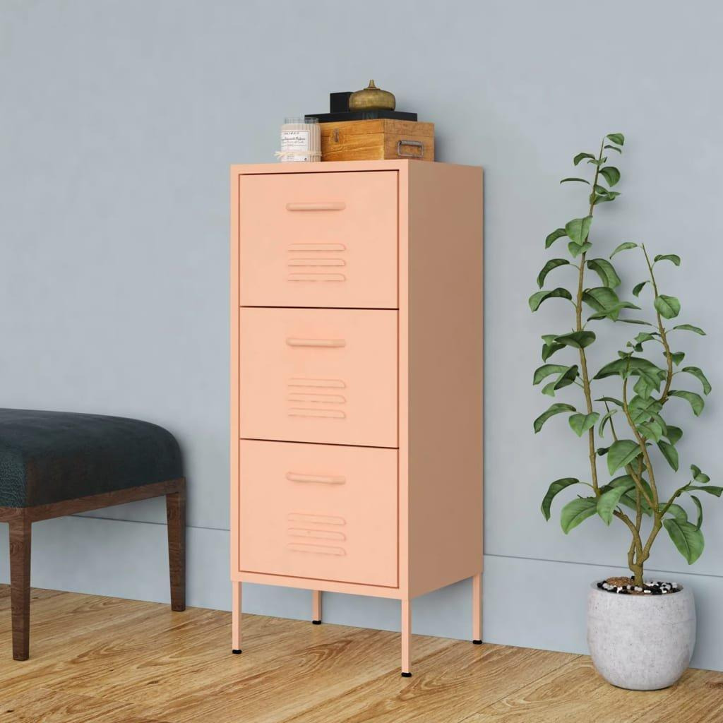 Storage Cabinet Pink 42.5x35x101.5 cm Steel - image 1