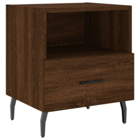 Bedside Cabinet Brown Oak 40x35x47.5 cm Engineered Wood - thumbnail 2