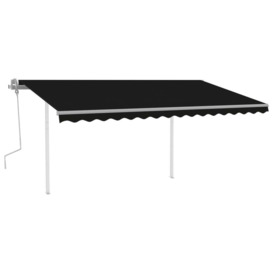 Manual Retractable Awning with Posts 4x3.5 m Anthracite - thumbnail 2