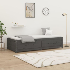 Day Bed Grey 90x190 cm Single Solid Wood Pine