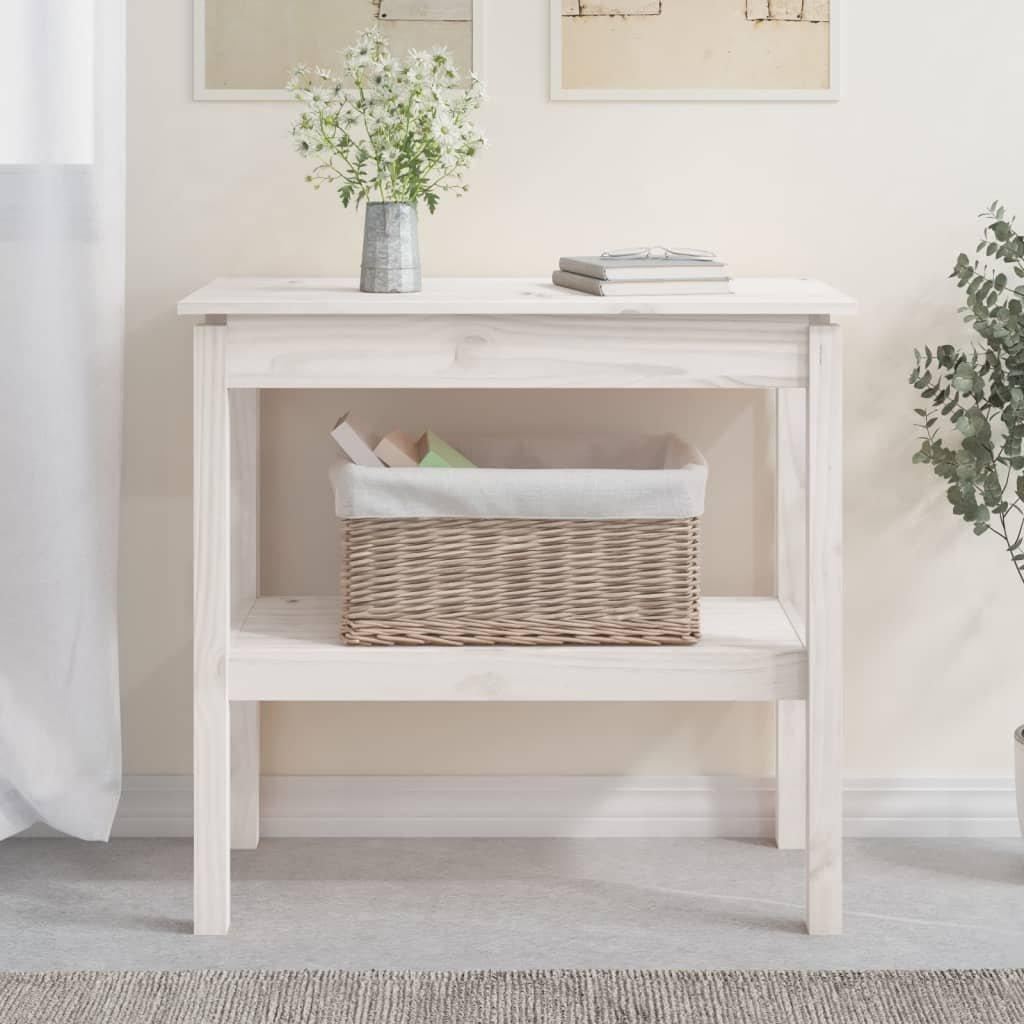 Console Table White 80x40x75 cm Solid Wood Pine - image 1