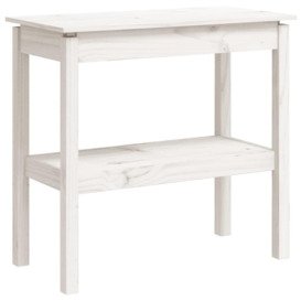 Console Table White 80x40x75 cm Solid Wood Pine - thumbnail 2