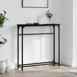 Console Table Black 75x19.5x75 cm Engineered Wood - thumbnail 1
