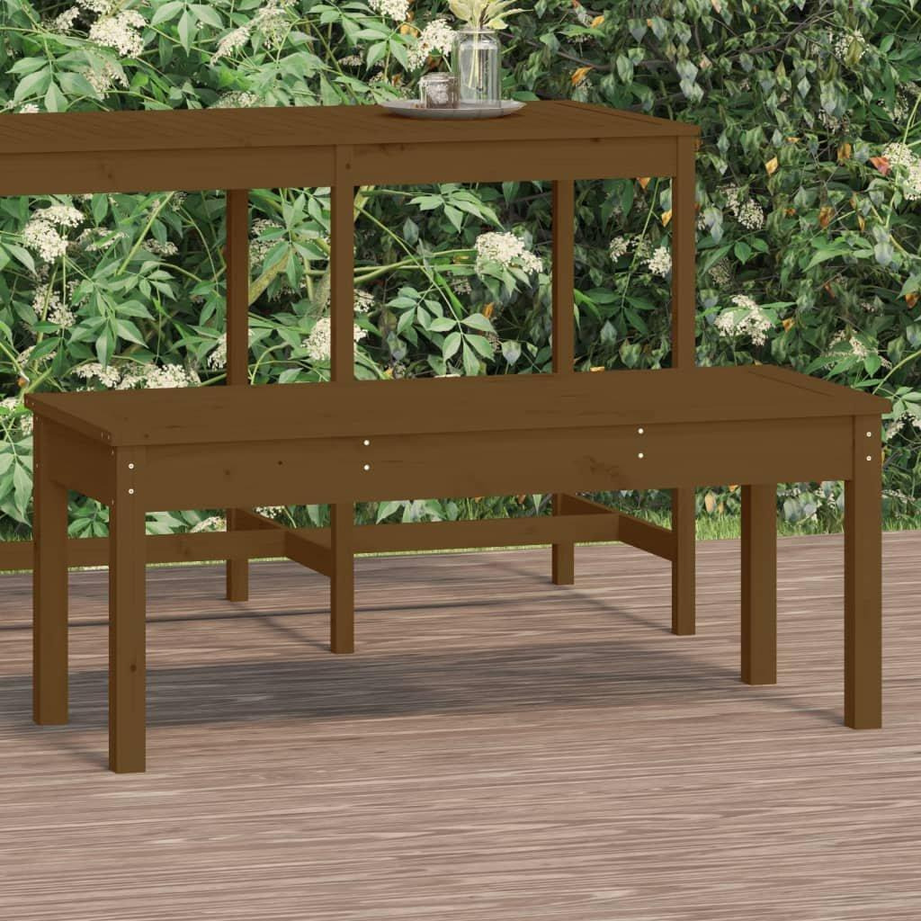 Garden Bench Honey Brown 109x44x45 cm Solid Wood Pine - image 1