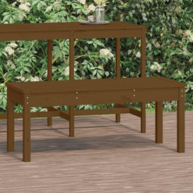 Garden Bench Honey Brown 109x44x45 cm Solid Wood Pine - thumbnail 1