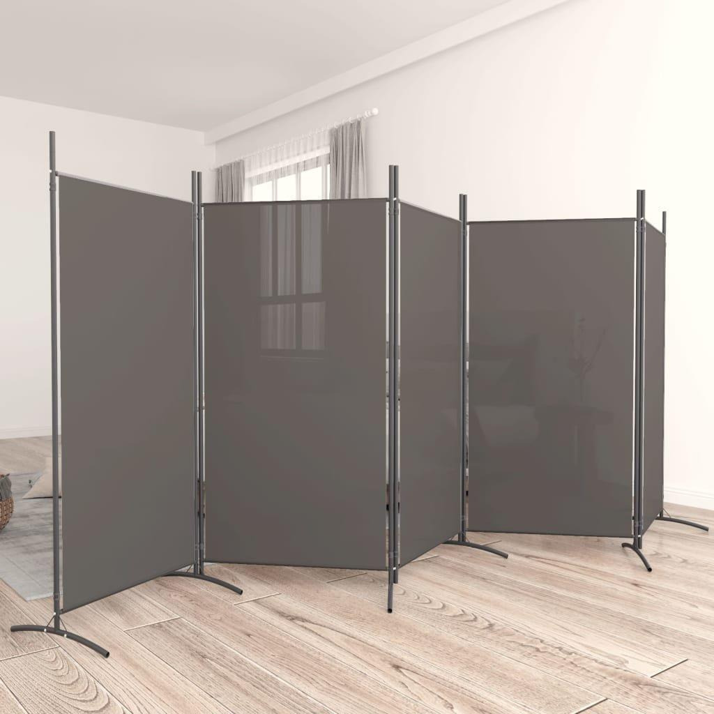 5-Panel Room Divider Anthracite 433x180 cm Fabric - image 1