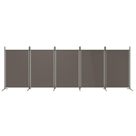 5-Panel Room Divider Anthracite 433x180 cm Fabric - thumbnail 3