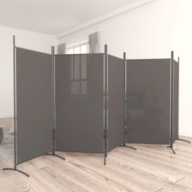 5-Panel Room Divider Anthracite 433x180 cm Fabric - thumbnail 1