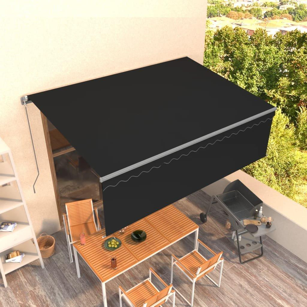 Manual Retractable Awning with Blind 4x3m Anthracite - image 1