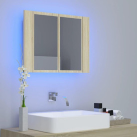 LED Bathroom Mirror Cabinet Sonoma Oak 60x12x45 cm - thumbnail 3