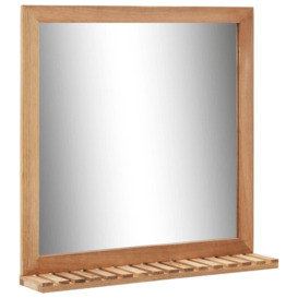 Bathroom Mirror 60x12x62 cm  Solid Walnut Wood - thumbnail 1