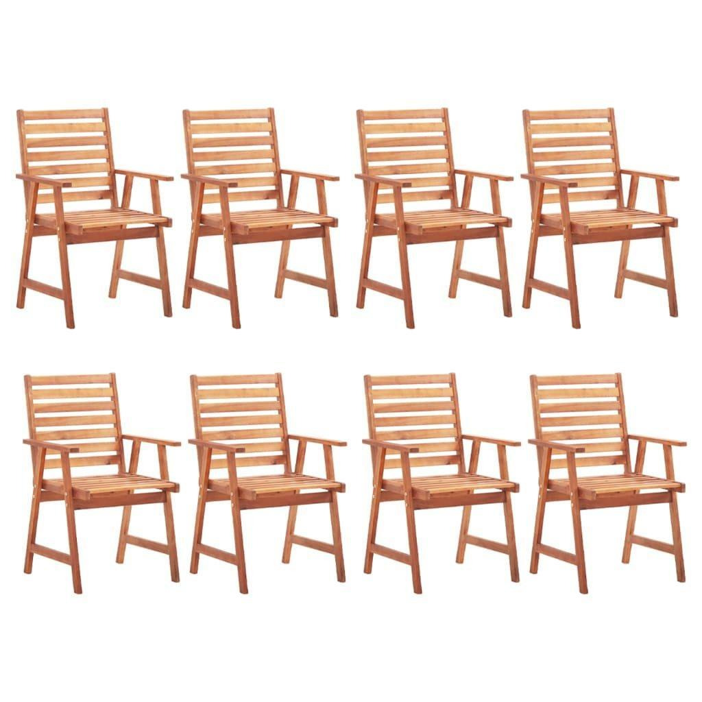 Outdoor Dining Chairs 8 pcs Solid Acacia Wood - image 1