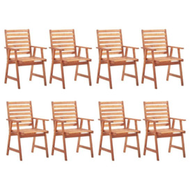 Outdoor Dining Chairs 8 pcs Solid Acacia Wood - thumbnail 1
