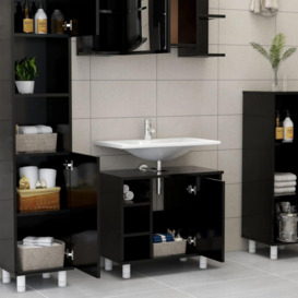 Bathroom Cabinet Black 60x32x53.5 cm Engineered Wood - thumbnail 3