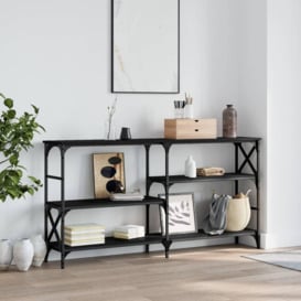 Console Table Black 150x29x76.5 cm Engineered Wood - thumbnail 1
