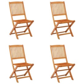 Folding Garden Chairs 4 pcs Solid Eucalyptus Wood - thumbnail 1