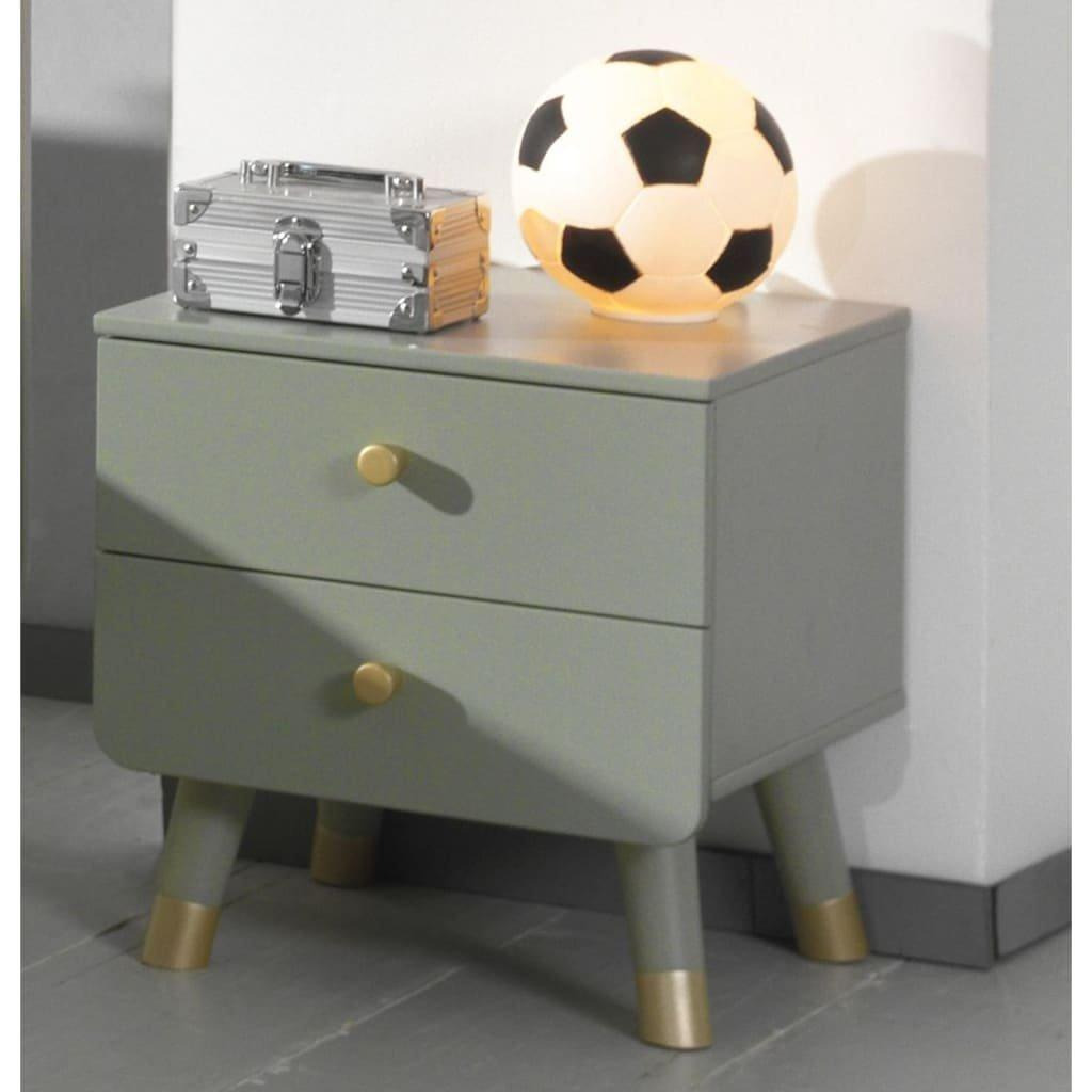 Vipack Nightstand Billy 2-drawer Wood Olive Green - image 1