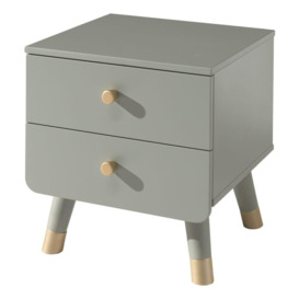 Vipack Nightstand Billy 2-drawer Wood Olive Green - thumbnail 2