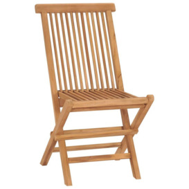 Folding Garden Chairs 2 pcs Solid Teak Wood - thumbnail 3
