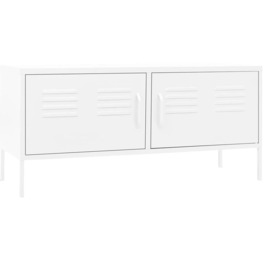 TV Cabinet White 105x35x50 cm Steel - thumbnail 2