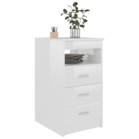 Drawer Cabinet High Gloss White 40x50x76 cm Engineered Wood - thumbnail 3