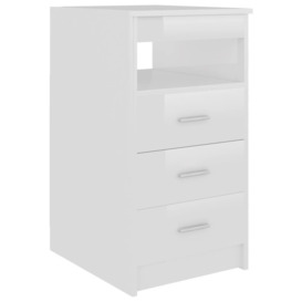 Drawer Cabinet High Gloss White 40x50x76 cm Engineered Wood - thumbnail 2