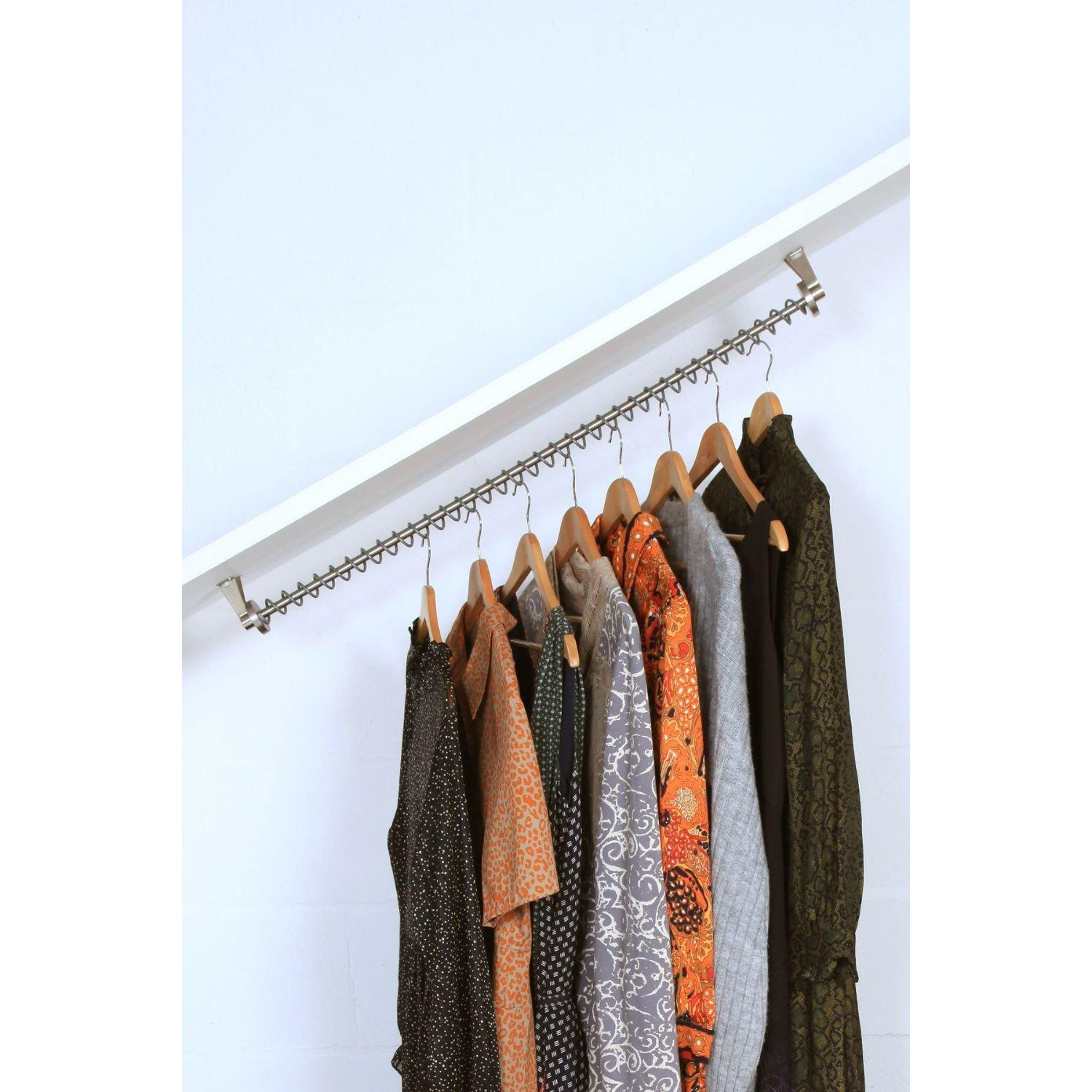 Any Angle Sloping Clothes Rail for Attic Bedroom, Wardrobes, Under Stairs Storage - image 1